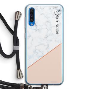 CaseCompany Marmer in stijl: Samsung Galaxy A50 Transparant Hoesje met koord