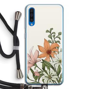 CaseCompany Floral bouquet: Samsung Galaxy A50 Transparant Hoesje met koord