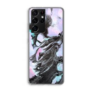 CaseCompany Pastel zwart: Samsung Galaxy S21 Ultra Transparant Hoesje