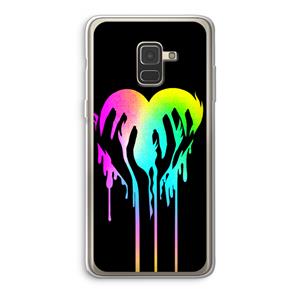 CaseCompany Hold My Heart: Samsung Galaxy A8 (2018) Transparant Hoesje