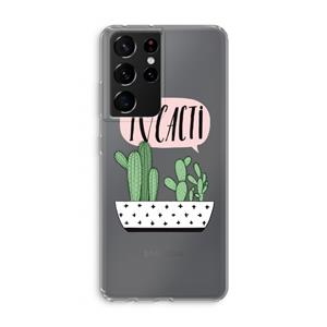 CaseCompany I love cacti: Samsung Galaxy S21 Ultra Transparant Hoesje