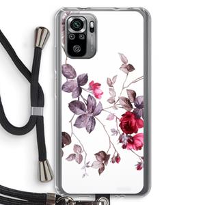 CaseCompany Mooie bloemen: Xiaomi Redmi Note 10S Transparant Hoesje met koord