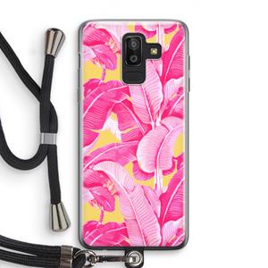 CaseCompany Pink Banana: Samsung Galaxy J8 (2018) Transparant Hoesje met koord