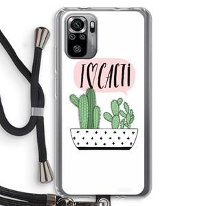CaseCompany I love cacti: Xiaomi Redmi Note 10S Transparant Hoesje met koord