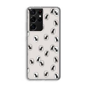 CaseCompany Miauw: Samsung Galaxy S21 Ultra Transparant Hoesje