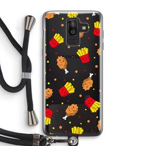 CaseCompany Chicken 'n Fries: Samsung Galaxy J8 (2018) Transparant Hoesje met koord