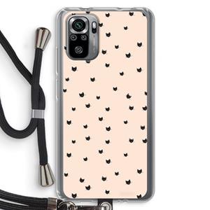 CaseCompany Kleine kattenkopjes: Xiaomi Redmi Note 10S Transparant Hoesje met koord
