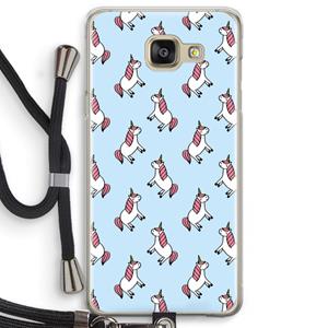 CaseCompany Eenhoorns overal: Samsung Galaxy A5 (2016) Transparant Hoesje met koord