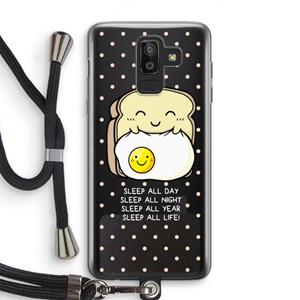 CaseCompany Sleep All Day: Samsung Galaxy J8 (2018) Transparant Hoesje met koord