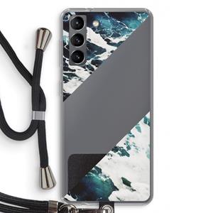 CaseCompany Golven: Samsung Galaxy S21 Transparant Hoesje met koord