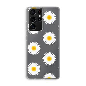 CaseCompany Margrietjes: Samsung Galaxy S21 Ultra Transparant Hoesje