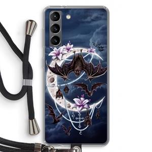 CaseCompany Vleermuizen Maan: Samsung Galaxy S21 Transparant Hoesje met koord