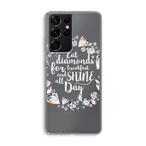 CaseCompany Diamonds: Samsung Galaxy S21 Ultra Transparant Hoesje