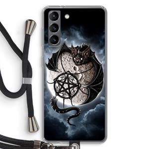 CaseCompany Volle maan: Samsung Galaxy S21 Transparant Hoesje met koord