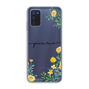 CaseCompany Gele bloemen: Samsung Galaxy A03s Transparant Hoesje