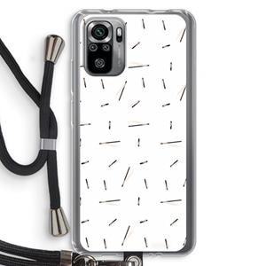 CaseCompany Hipster stripes: Xiaomi Redmi Note 10S Transparant Hoesje met koord