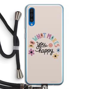 CaseCompany Happy days: Samsung Galaxy A50 Transparant Hoesje met koord