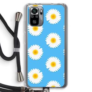 CaseCompany Margrietjes: Xiaomi Redmi Note 10S Transparant Hoesje met koord