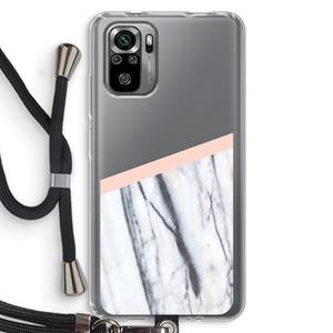 CaseCompany A touch of peach: Xiaomi Redmi Note 10S Transparant Hoesje met koord