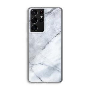 CaseCompany Witte marmer: Samsung Galaxy S21 Ultra Transparant Hoesje