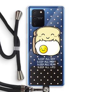 CaseCompany Sleep All Day: Samsung Galaxy Note 10 Lite Transparant Hoesje met koord