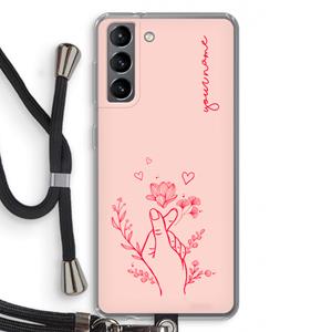 CaseCompany Giving Flowers: Samsung Galaxy S21 Transparant Hoesje met koord