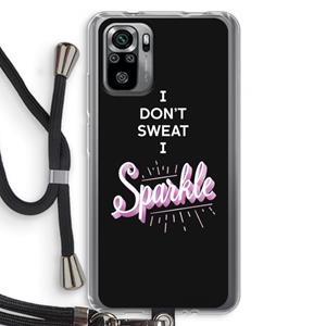 CaseCompany Sparkle quote: Xiaomi Redmi Note 10S Transparant Hoesje met koord