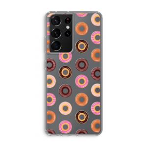 CaseCompany Donuts: Samsung Galaxy S21 Ultra Transparant Hoesje