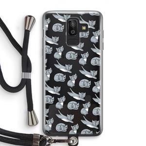 CaseCompany Poezen: Samsung Galaxy J8 (2018) Transparant Hoesje met koord
