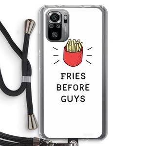 CaseCompany Fries before guys: Xiaomi Redmi Note 10S Transparant Hoesje met koord