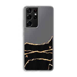 CaseCompany Gouden marmer: Samsung Galaxy S21 Ultra Transparant Hoesje