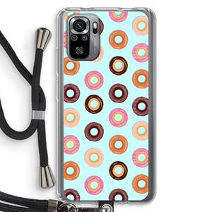 CaseCompany Donuts: Xiaomi Redmi Note 10S Transparant Hoesje met koord