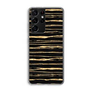 CaseCompany Gouden strepen: Samsung Galaxy S21 Ultra Transparant Hoesje