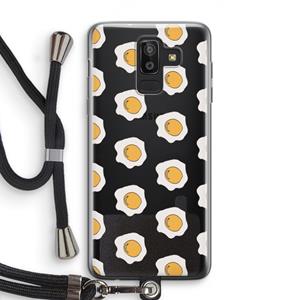 CaseCompany Bacon to my eggs #1: Samsung Galaxy J8 (2018) Transparant Hoesje met koord
