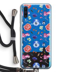 CaseCompany Bloemetjes: Samsung Galaxy A50 Transparant Hoesje met koord
