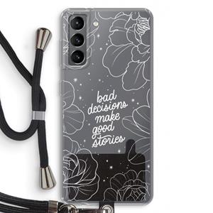 CaseCompany Good stories: Samsung Galaxy S21 Transparant Hoesje met koord