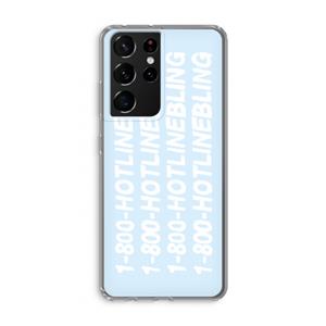 CaseCompany Hotline bling blue: Samsung Galaxy S21 Ultra Transparant Hoesje