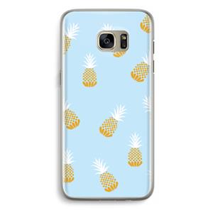 CaseCompany Ananasjes: Samsung Galaxy S7 Edge Transparant Hoesje
