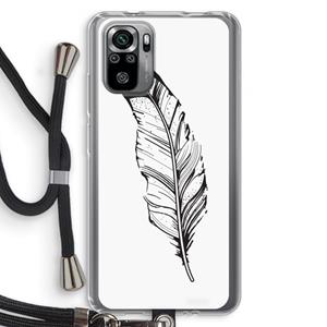 CaseCompany Pluim: Xiaomi Redmi Note 10S Transparant Hoesje met koord
