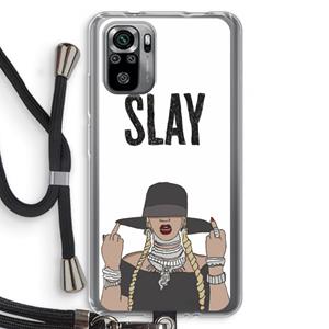 CaseCompany Slay All Day: Xiaomi Redmi Note 10S Transparant Hoesje met koord