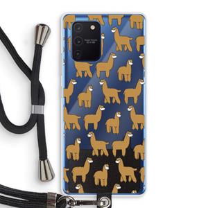 CaseCompany Alpacas: Samsung Galaxy Note 10 Lite Transparant Hoesje met koord