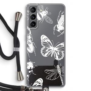 CaseCompany Tiny Bugs: Samsung Galaxy S21 Transparant Hoesje met koord