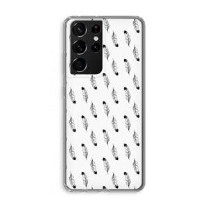 CaseCompany Pluimen: Samsung Galaxy S21 Ultra Transparant Hoesje