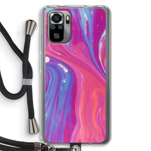 CaseCompany Paarse stroom: Xiaomi Redmi Note 10S Transparant Hoesje met koord
