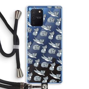 CaseCompany Poezen: Samsung Galaxy Note 10 Lite Transparant Hoesje met koord