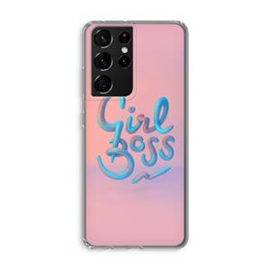 CaseCompany Girl boss: Samsung Galaxy S21 Ultra Transparant Hoesje