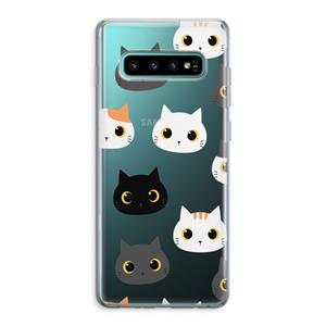 CaseCompany Katten: Samsung Galaxy S10 Plus Transparant Hoesje