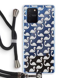 CaseCompany Zwanen: Samsung Galaxy Note 10 Lite Transparant Hoesje met koord
