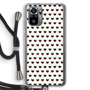 CaseCompany Hartjes: Xiaomi Redmi Note 10S Transparant Hoesje met koord
