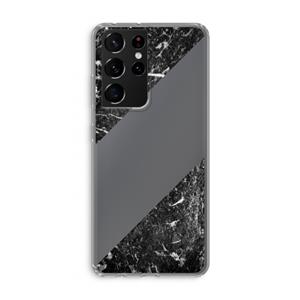 CaseCompany Zwart marmer: Samsung Galaxy S21 Ultra Transparant Hoesje